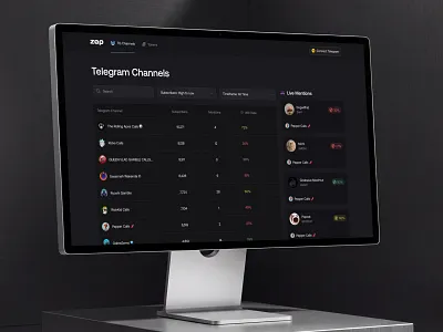 Zap Telegram Channels app crypto design heyo interface ui ux web web3 zap