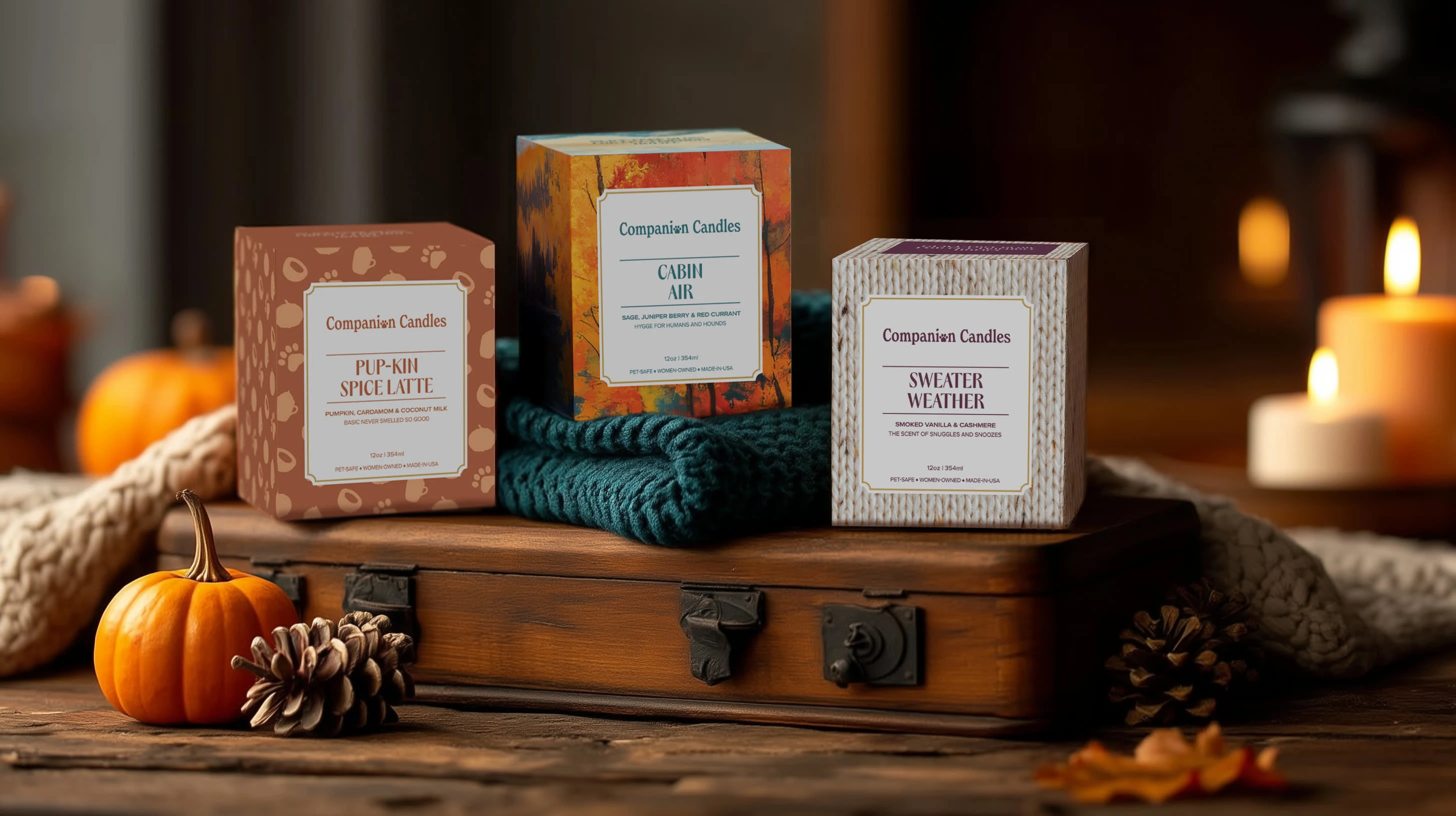 Companion Candles / Fall Collection Packaging