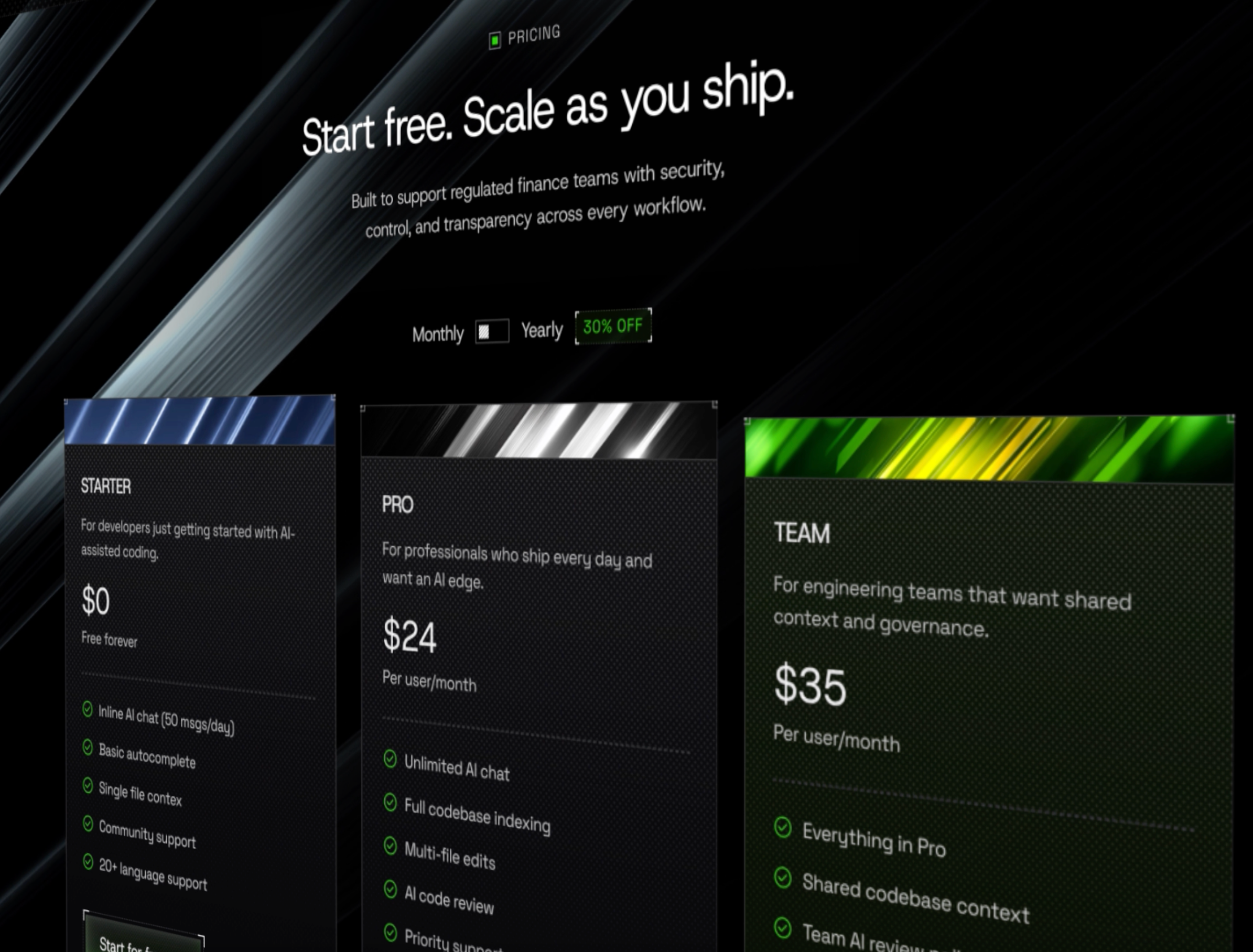 Kern Animated Pricing Section animation design landing page pricing page ui