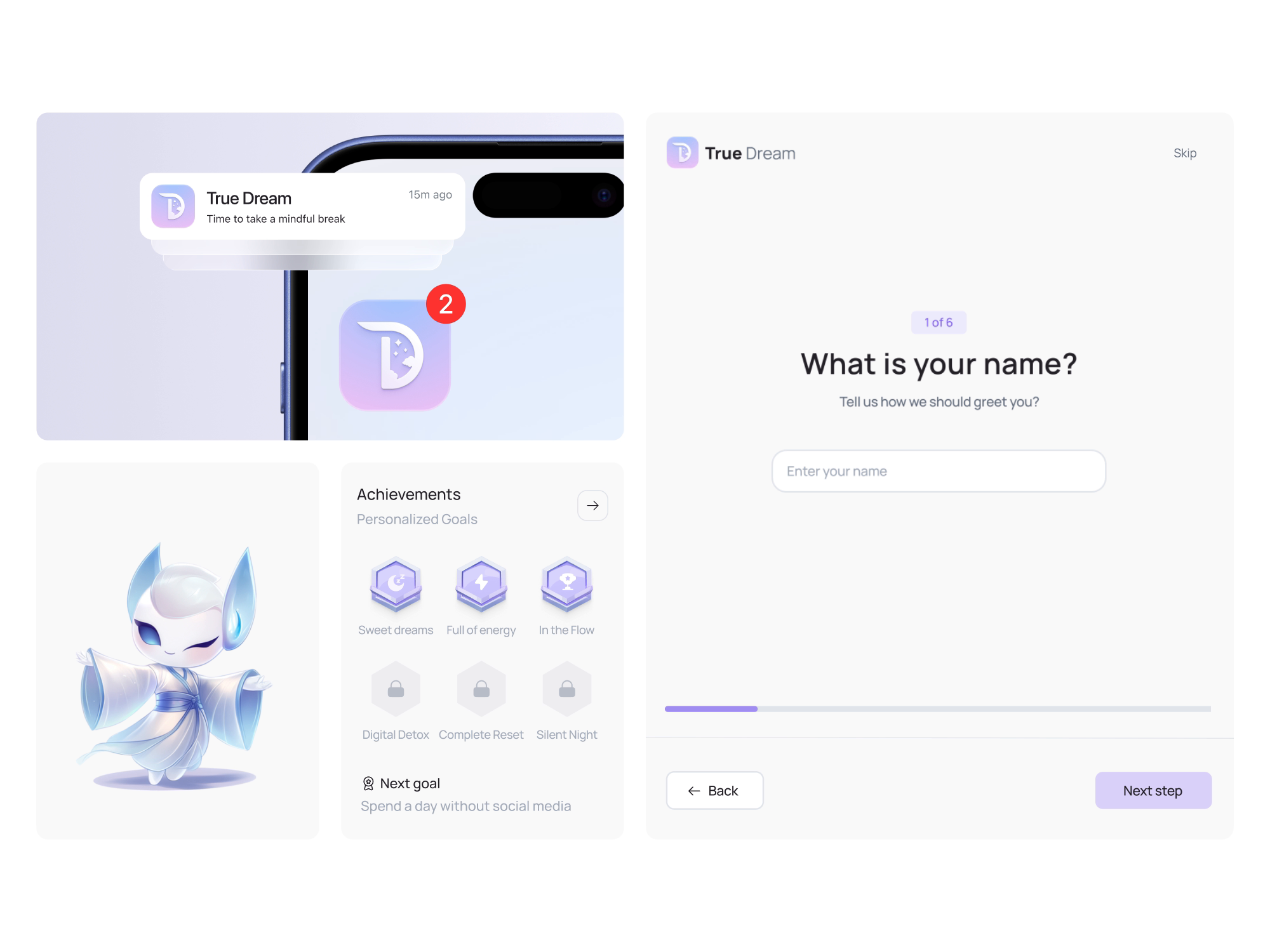 Onboarding Flow with Mascot Guidance