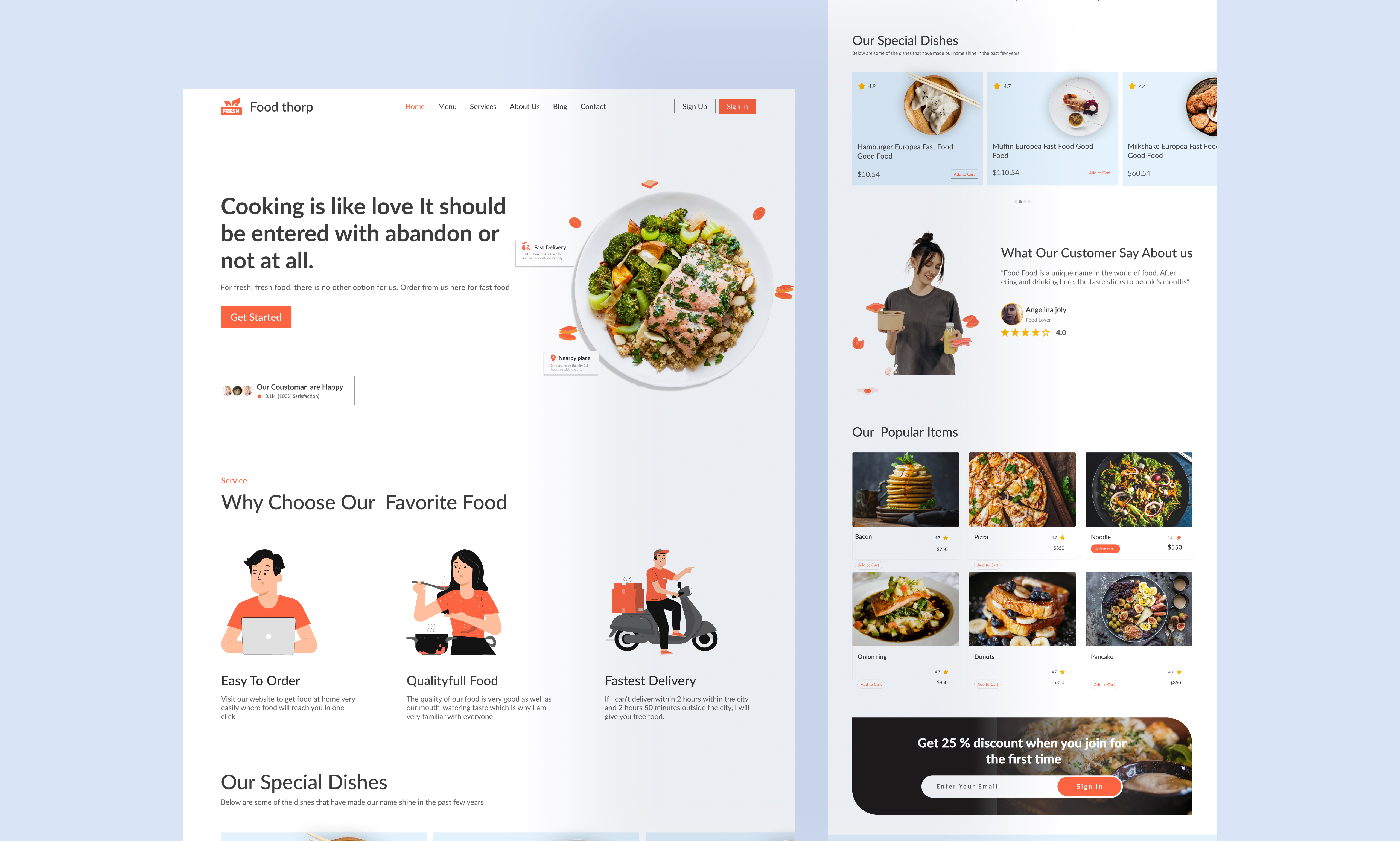 Food Delivery Landing Page design food fooddelivery graphic design landingpage ui uiux userinterface