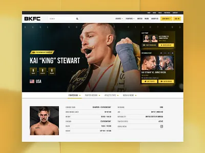 Bare Knuckle Fighting Championships Website UX Design app applications branding desktop graphic design infographics mobile sports stats tv ui ux design webflow website