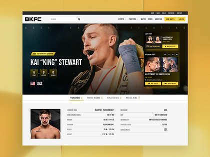 Bare Knuckle Fighting Championships Website UX Design