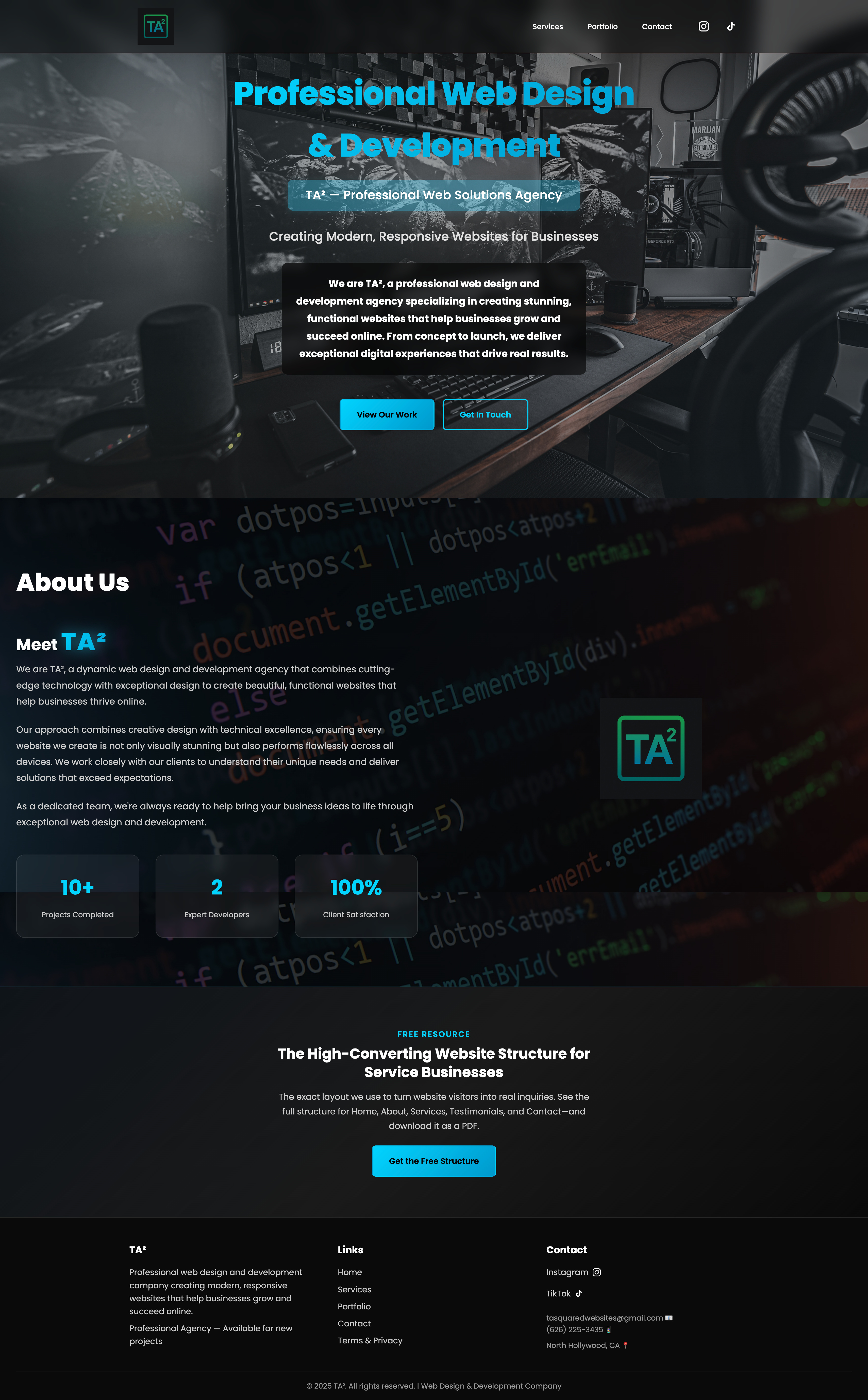 Website for a Web-Dev agency - TA2 Websites branding businesswebsite mobiledevelopment mobilewebsite responsive ui ux webdesign webdev webdevelopment website