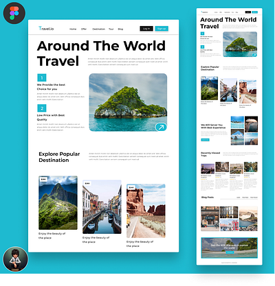 Travel Landing Page UI frontenddeveloper ui ux web design