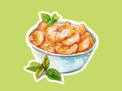 Peach dessert watercolor illustration beverage bold brand design brand designer brand identity branding custom logo dessert food fun graphic design graphic designer illustration logo designer logomark matcha peach watercolor
