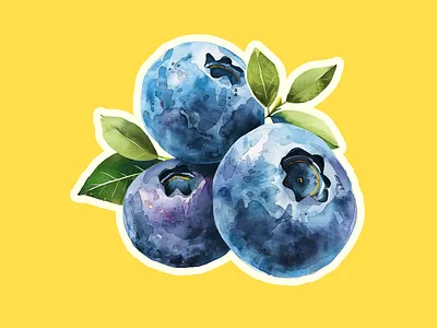 Blueberry berry fruit watercolor illustration berry beverage blueberry bold brand design brand designer brand identity branding custom logo dessert food fruit fun graphic design graphic designer illustration logo designer matcha watercolor