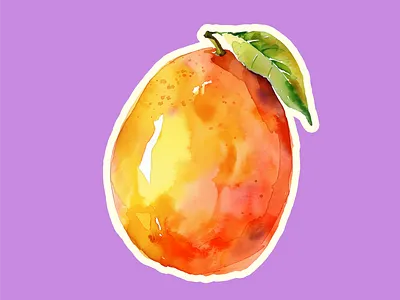 Mango fruit watercolor illustration beverage bold brand design brand designer brand identity branding dessert food fruit fun graphic design graphic designer illustration logo designer mango matcha watercolor