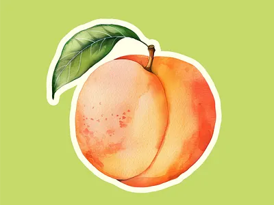 Peach fruit watercolor illustration beverage bold brand design brand designer brand identity branding dessert food fruit fun graphic design graphic designer illustration logo designer matcha peach watercolor