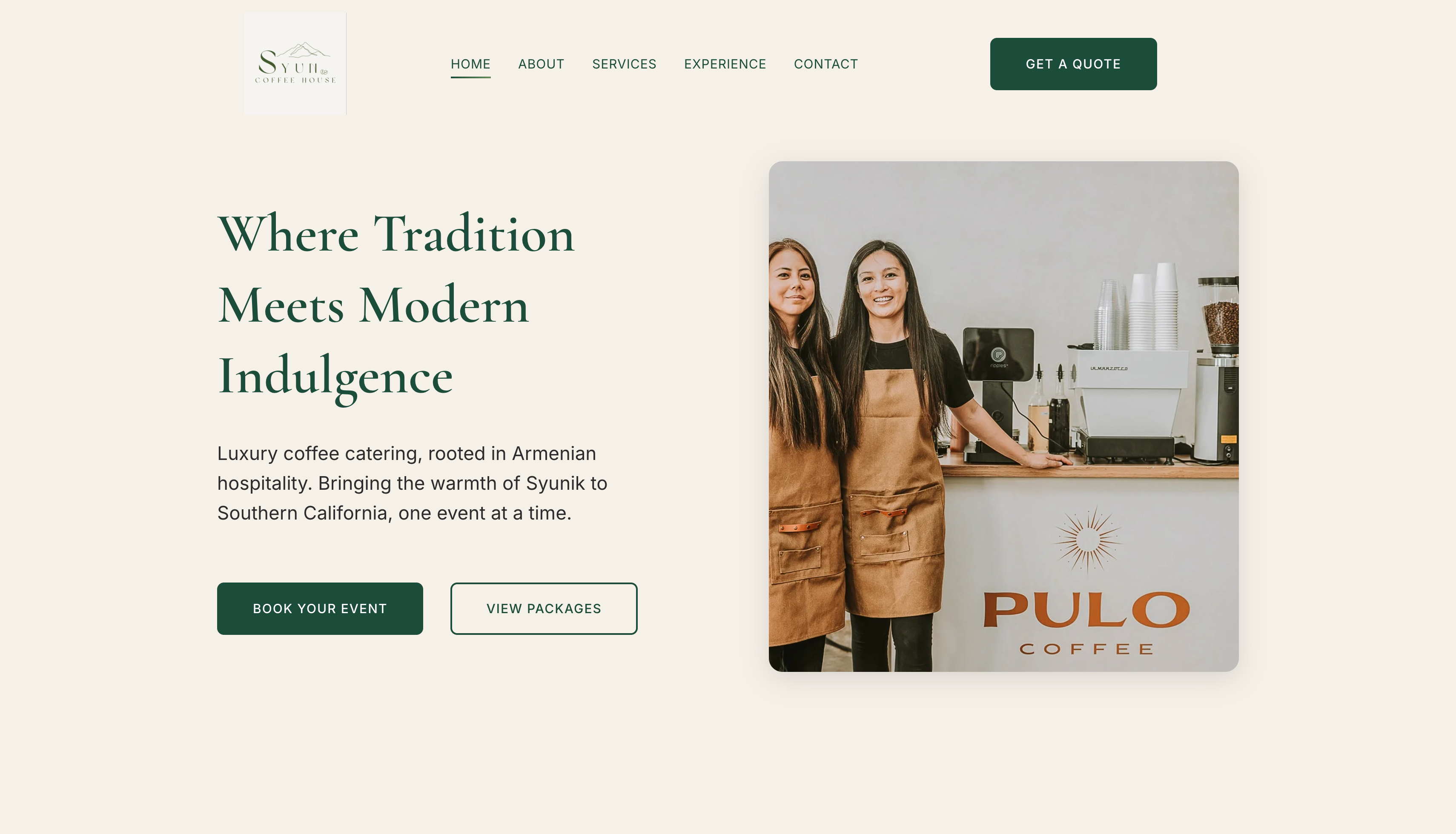 Website for Syun Coffee House