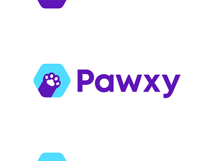 Pawxy, negative space paw logo design for private VPN browser