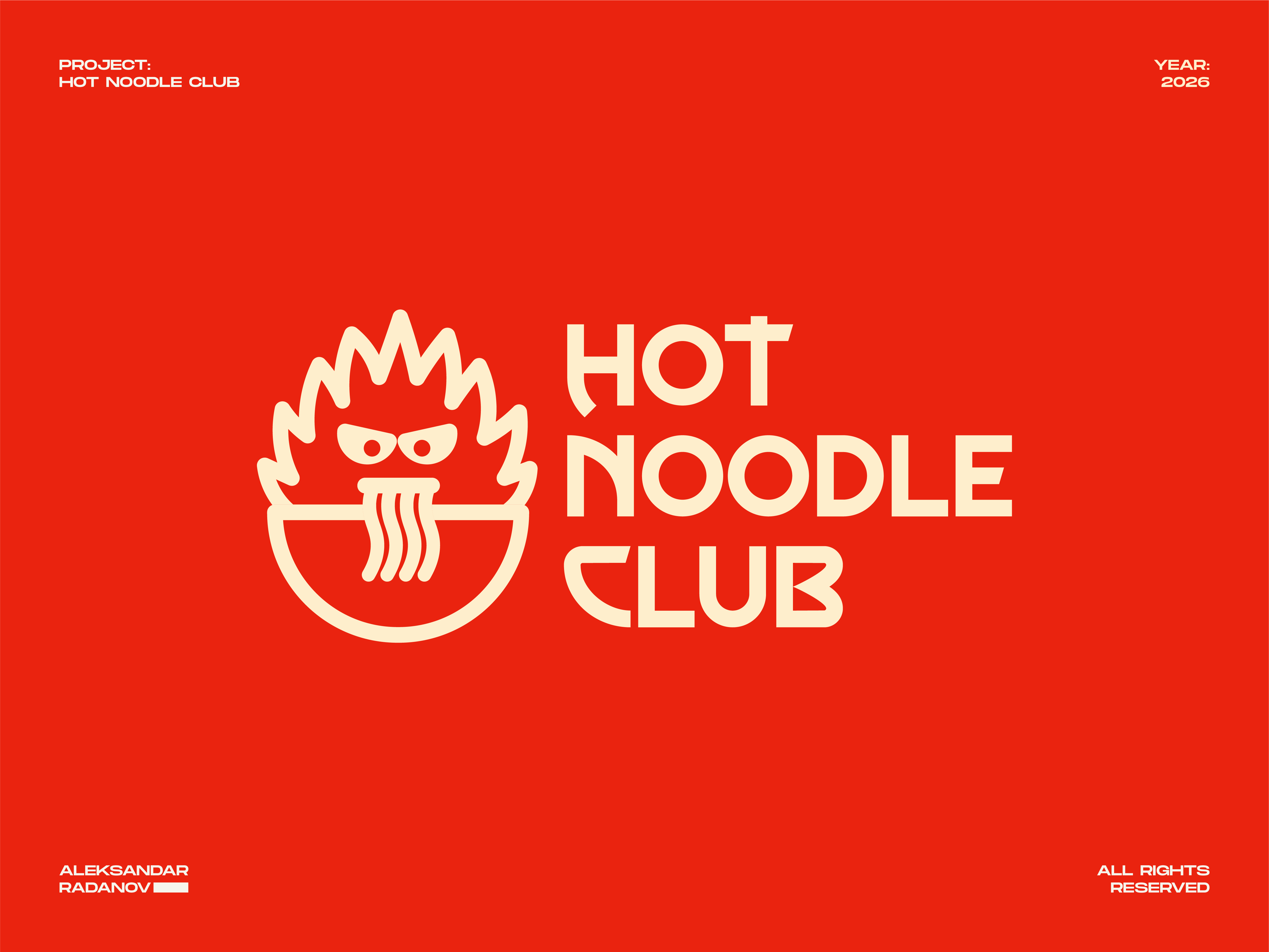 HOT NOODLE CLUB - Noodle Bar branding graphic design logo