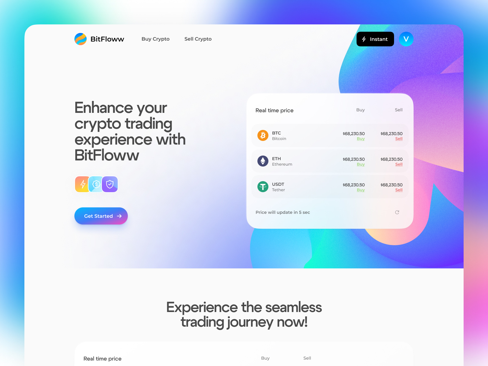 Crypto Exchange Web App UI – Trading Platform Design for BitFlow