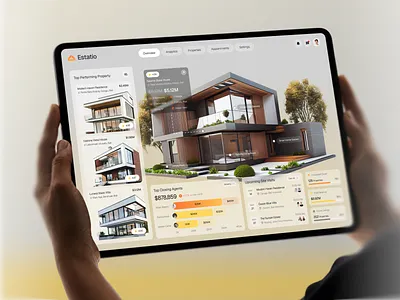 Estatio — Real Estate Dashboard cleanui dashboard modernui realestate realestatedashboard uidesign uxdesign webdesign