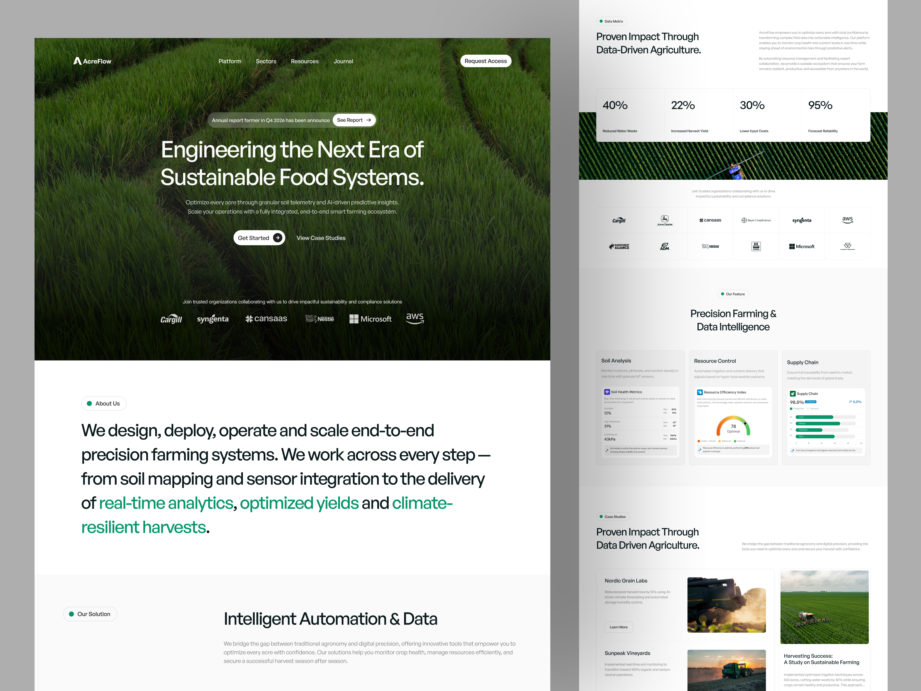Example of Acreflow - Agriculture Website