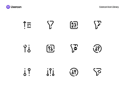 Filter & Sort - Uxercon Icon Library design digital figma filter filterandsort filtercomponent filtericon icon icon design icon pack iconography illustration logo sort sortcomponent technology ui uiux ux uxercon