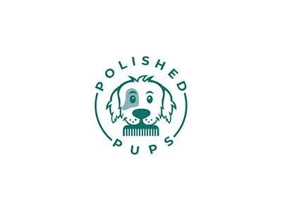 Minimalist Pet Logo POLISHED PUP branding design flat graphic design line art logo logodesign minimalist logo monogram pet logo vector