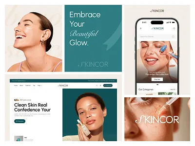 Skincor - Skincare Brand Identity appdesign brandidentity cleanbranding cleanuidesign logodesign skicarebrand skincareproduct ui websitedesign