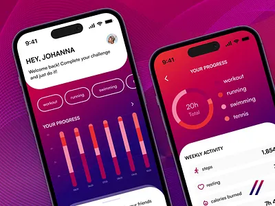Fitness app android animated animation app dashboard design fitness interface ios mobile motion motion design motion graphics online purrweb sport tracker tracking ui ux