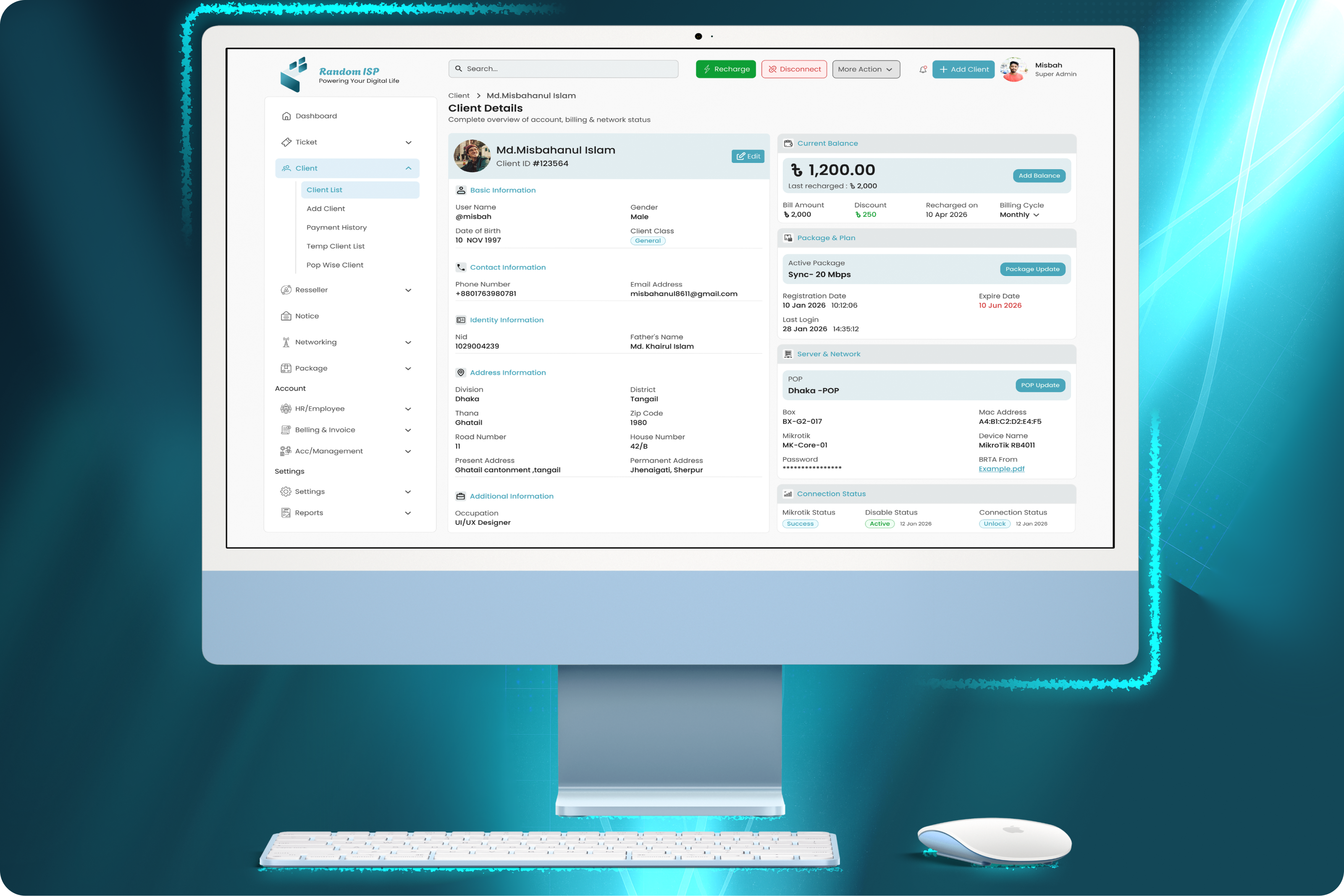 ISP Client Management Dashboard Admin Panel UI Design by Misbahanul ...