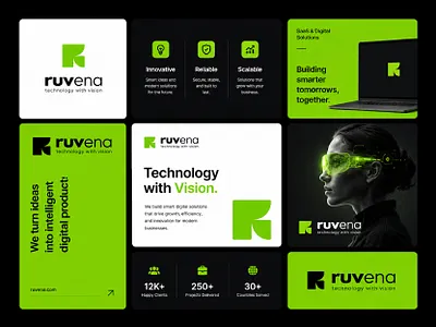 Modern R Letter Logo Design | Tech Brand Identity – Ruvena abstract r logo apps logo brand identity branding custom r logo ecommerce logo elegant design graphic design initial r logo logo logo design minimal r logo minimalist logo r letter logo tech logo
