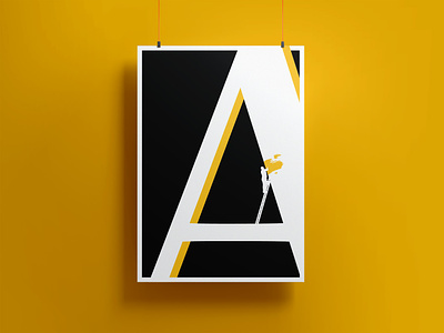 Ambition a experimental graphic design letter a minimal palyful poster poster desigm posterdesign yellow
