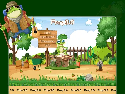 Frog 3.0 - Meme coin website crypto website frog meme meme meme coin meme website design virtual coin website web design