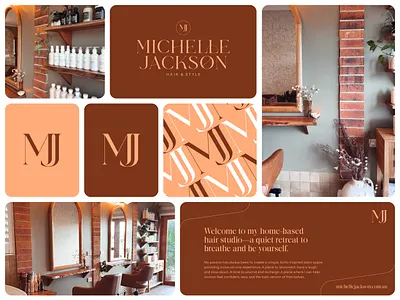Michelle Jackson Hair & Style brand identity branding brandmark logo logo design logomark logos matjac monogram rebrand typography