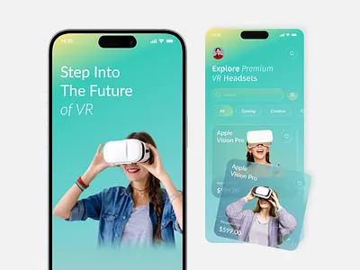 VR Headset E-Commerce Mobile App app ui mobile app modern ui ui design uiux uiux deisng user experience user interface user research ux deisng