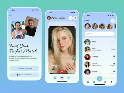 Dating Mobile App UI/UX animation app chat chatting app dating design generator group chat ios message mobile online dating product design social media social network ui uiux ux video call voice call