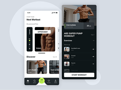 Fitness App UI creative design fitnessapp ui uidesign ux wellnessapp yogaapp