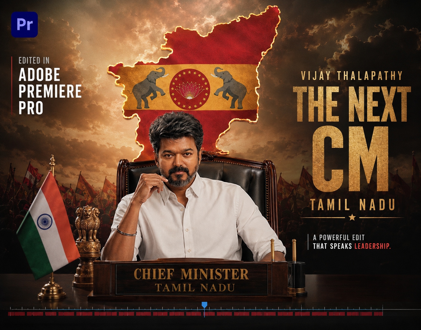 TVK Vijay Viral Reel Edit | Tamil Nadu | Adobe Premiere Pro adobe cm editing graphic design politics reel reel editing tamil nadu tamilnadu thalapathy tvk video editing vijay viral