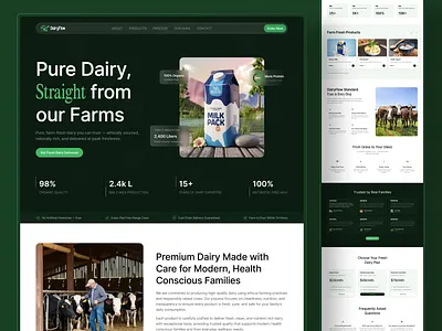 Dairy Farm Website Design agricultural bussines website agriculture agriculture landing page agriculture technology agriculture website agro farm cattle farm websites dairy farm dairy farm website dairy products dairy website farmers market farming website healthy food ecommerce modern farming website organic farm organic farm landing page smart farming ui uiux design