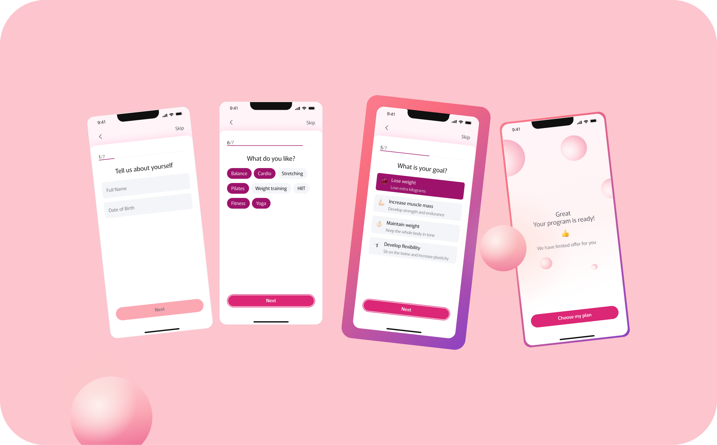 Seamless Onboarding Experience app app design clean ui fitness app health tech interaction ios design minimal design mobile onboarding user experience user interface ux flow