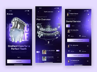 Future Dental Care Mobile App app app design appointment booking dental app dental services dentist app dentistry health app healthcare ui medical app mobile mobile app ui ux
