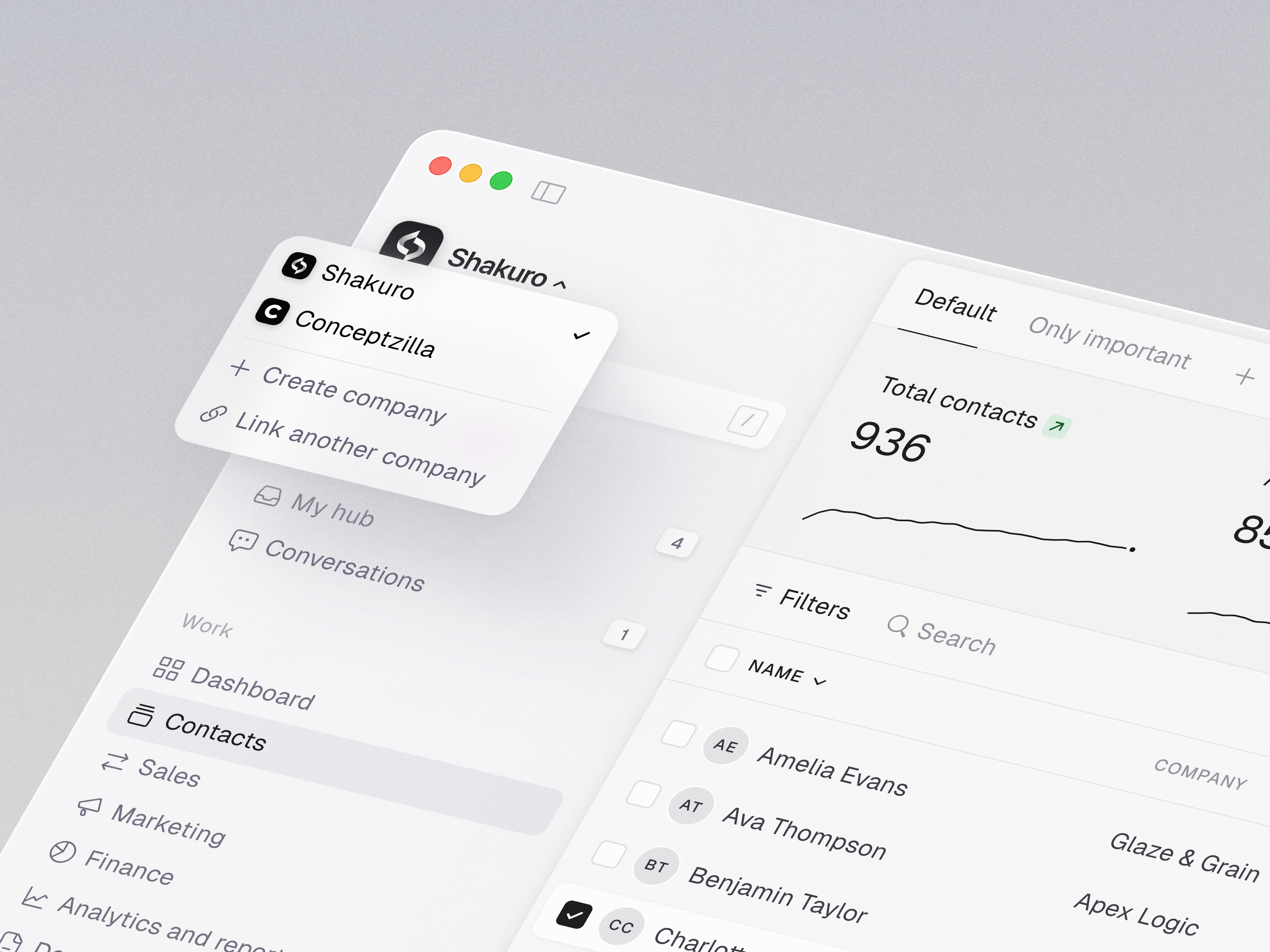 Example of CRM Dashboard for Team Workflow Management
