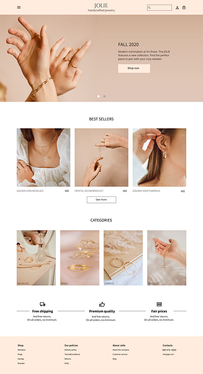 Jewelry ecommerce store ecommerce figma jewelry ui ux web design