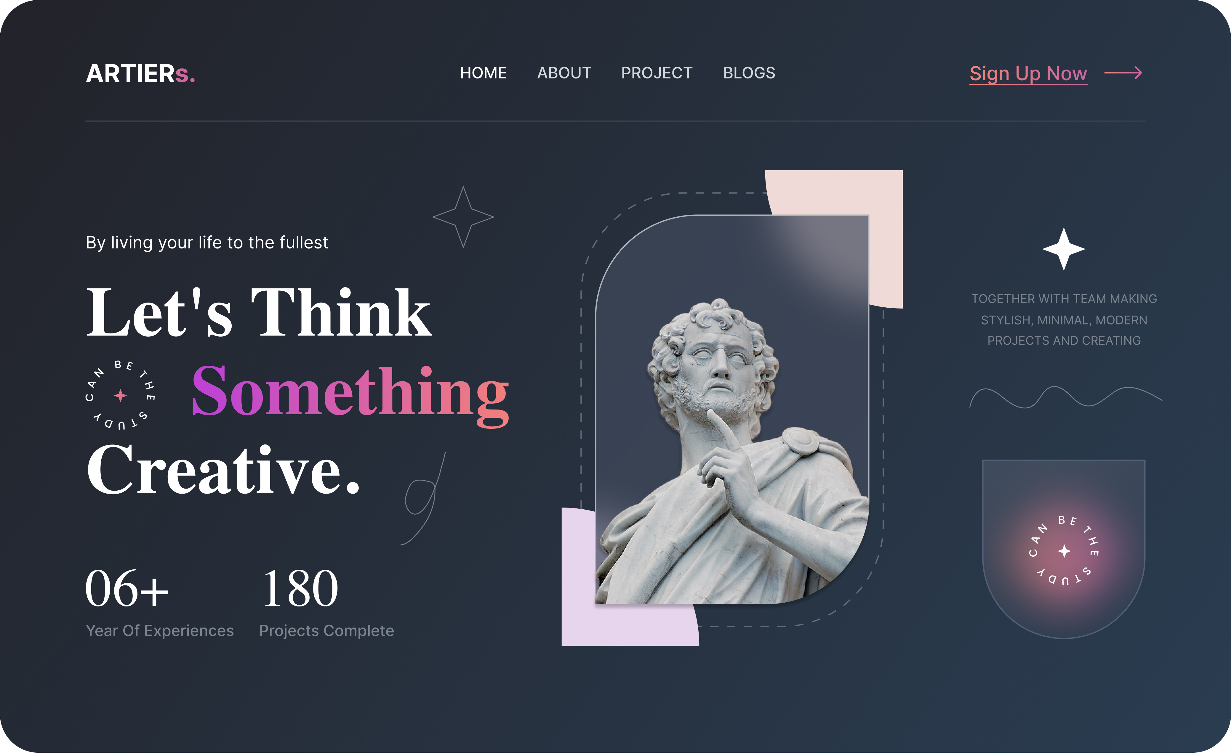 ARTIERs — Creative Agency Landing Page UI branding graphic design landing page ui ux web design