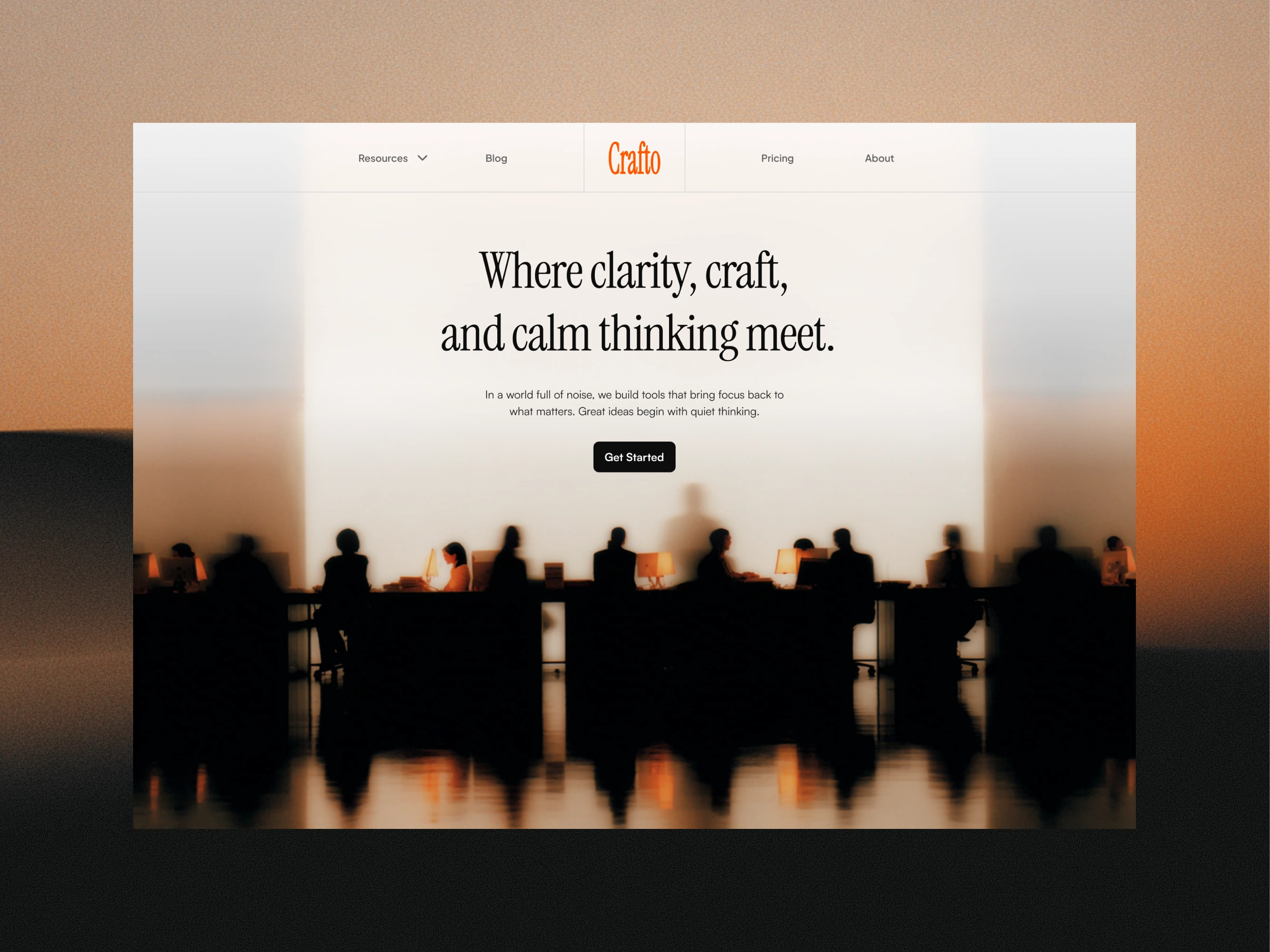 Crafto — Brand Identity Design ai visual ai visual branding brand design brand identity branding crafto crafto brand grey orange hero hero section midjourney