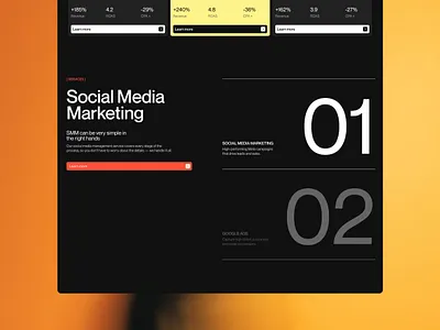 Minimalistic Service Section for a Marketing Agency — Webflow agency animation branding design graphic design illustration landing logo marketing motion graphics ui uiux web design webflow