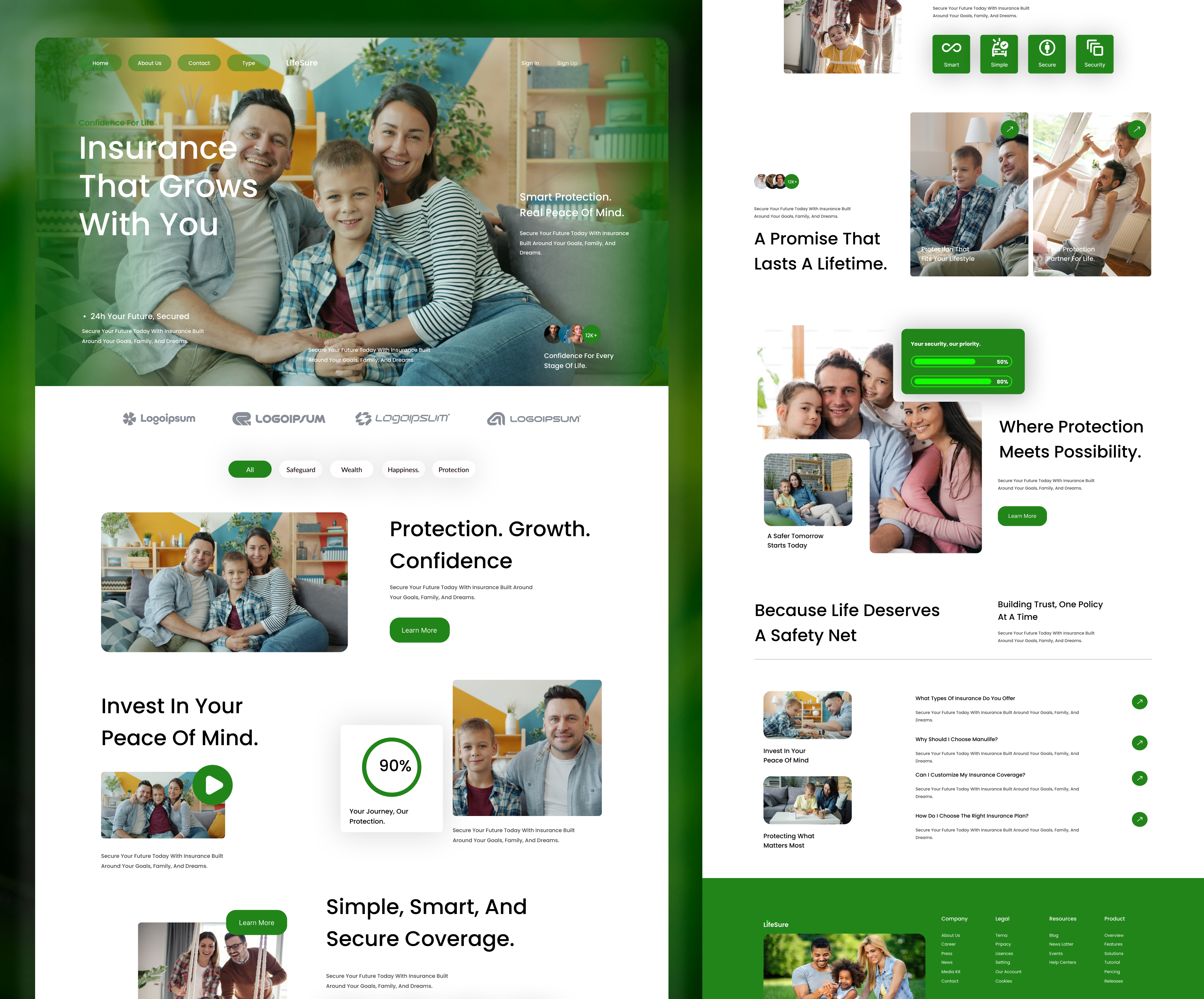 Life Insurance Landing Page figma insurancewebsite landingpage uidesign uiux uxdesign webdesign websitedesign