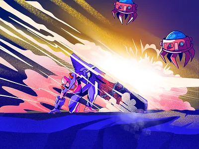 Defenders of the Galaxy 2 - Sci-Fi Character Illustration Design 2d art action illustration battle illustration character design cinematic illustration comic art concept art digital art environment design game art grain texture halftone illustration mech design procreate retro futurism robot sci fi space warrior world building