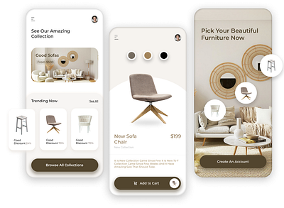 Furniture Mobile App mobile design mockups ui ui mobile design uiux uiux design