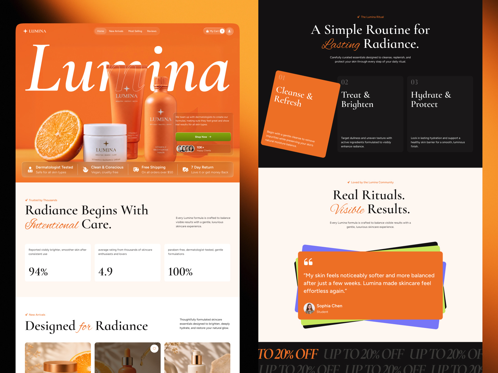 Example of Skincare Ecommerce Website | Beauty Product Landing Page
