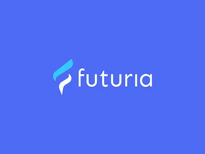 Futuria logo advisor blue branding clean f financial futuristic graphic design logo minimal modern waves