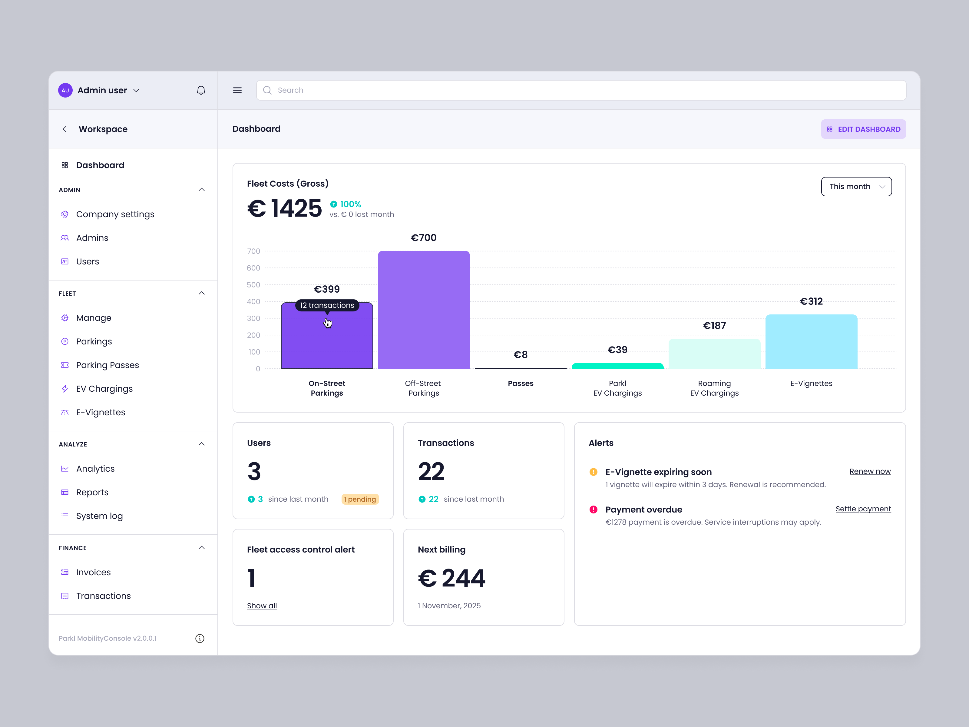Example of Enterprise Dashboard UX Design