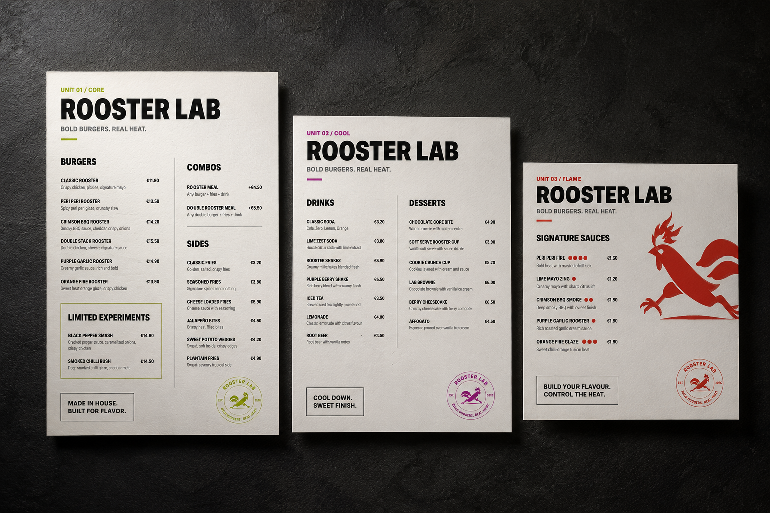 Example of Fast Food Branding & Menus