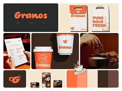 Cafe Logo and Branding brand design brand identity branding cafe branding cafe logo cafe packaging cookies branding food brand logo design logo mark minimal modern resturant