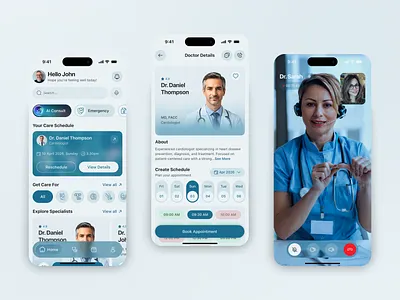 Medora — AI Healthcare App UI appdesign figma healthcareapp mobileapp productdesign uidesign uiux uxdesign