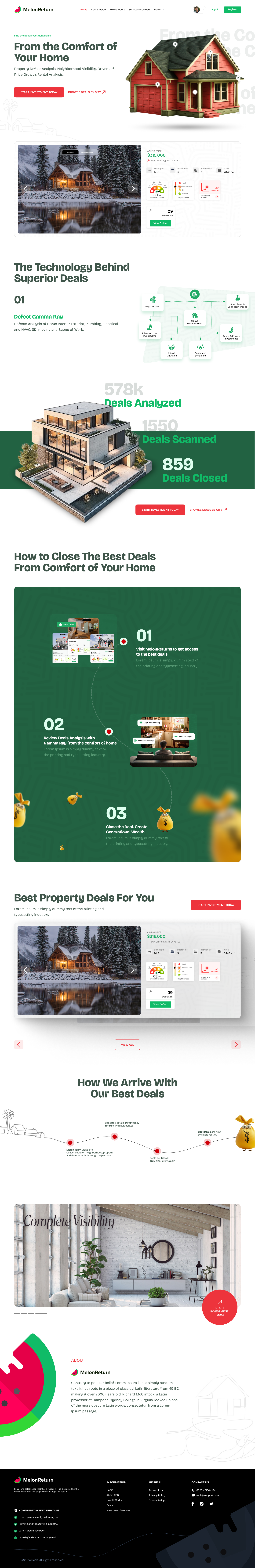 MelonReturn — Real Estate Investment Platform craxinno craxinnotechnologies design figma design landing page software development ui uiux website design
